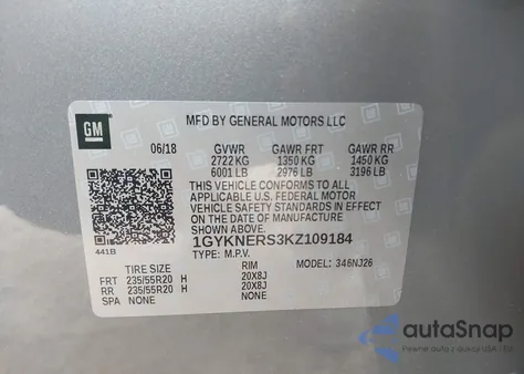 2019 Cadillac Xt5 Premium Luxury from USA, damaged, VIN 1GYKNERS3KZ109184